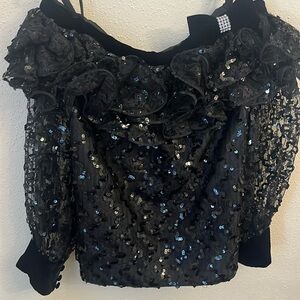 Julie Duroche After Five Sequin, Lace velvet top